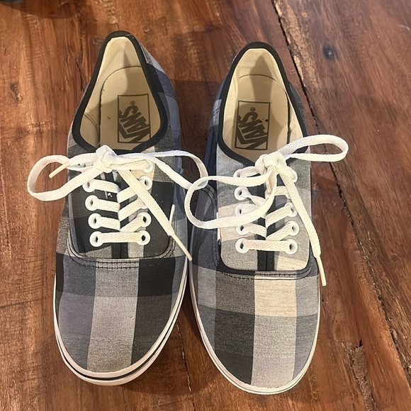 Vans Shoes - Vans Off The Wall Checkered Casual Sneakers Womens Size 7 Black Blue White
